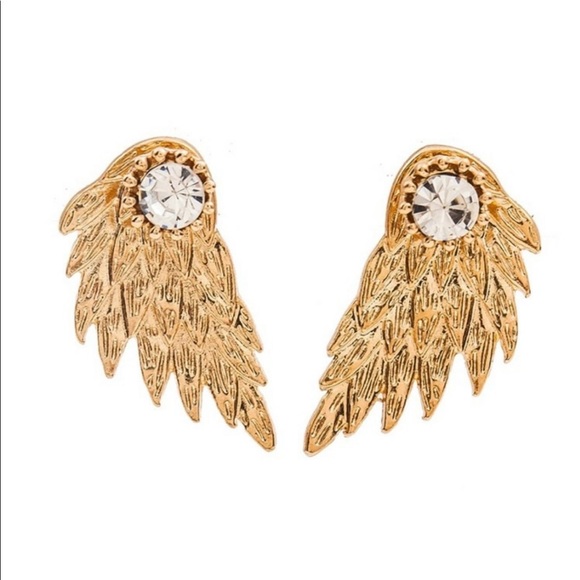 🔥3/$20🔥 Wing Shaped Rhinestone Swing Earrings - Picture 2 of 3